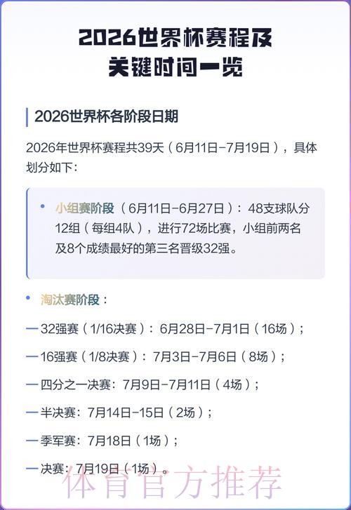 2026世界杯每日赛程完整版最新时间表怎么查 2026世界杯每日赛程完整版最新时间表怎么查